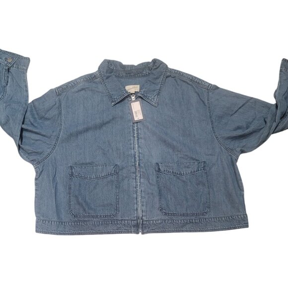 Universal Thread Women's 4X Medium Wash Denim Jacket with Zipper Closure -NEW - Picture 9 of 11